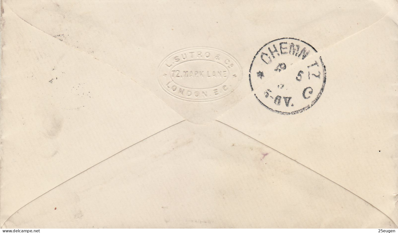 GREAT BRITAIN 1891 LETTER SENT FROM LONDON TO CHEMNITZ - Briefe U. Dokumente