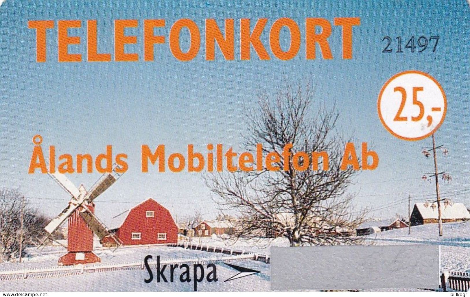 ALAND ISLANDS - Winter Landscape, Alands Mobiltelefon Prepaid Card 25 Mk, Tirage 3500, 02/98, Mint - Aland