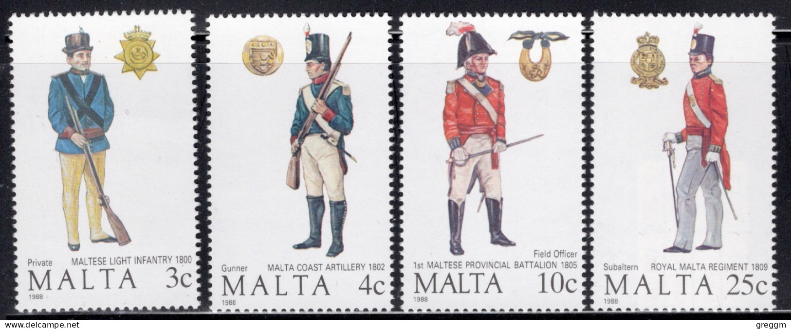 Malta 1988 Set Of Stamps To Celebrate Uniforms In Unmounted Mint. - Malte