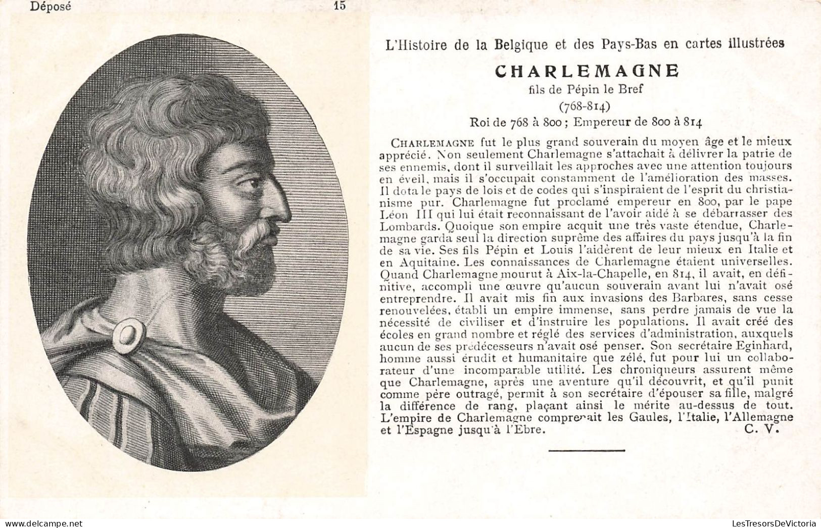 CELEBRITE - Personnage Historique - Charlemagne Fils De Pépin Le Bref (786-814) - Carte Postale - Personaggi Storici