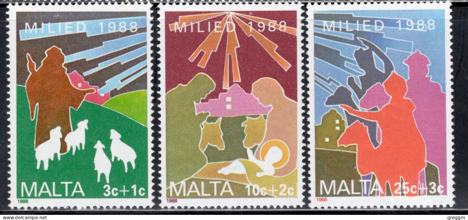 Malta 1988 Set Of Stamps To Celebrate Christmas In Unmounted Mint. - Malte