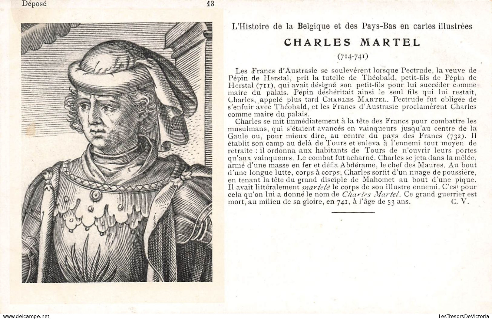 CELEBRITE - Personnage Historique - Charles Martel (714-741) - Carte Postale - Historische Persönlichkeiten