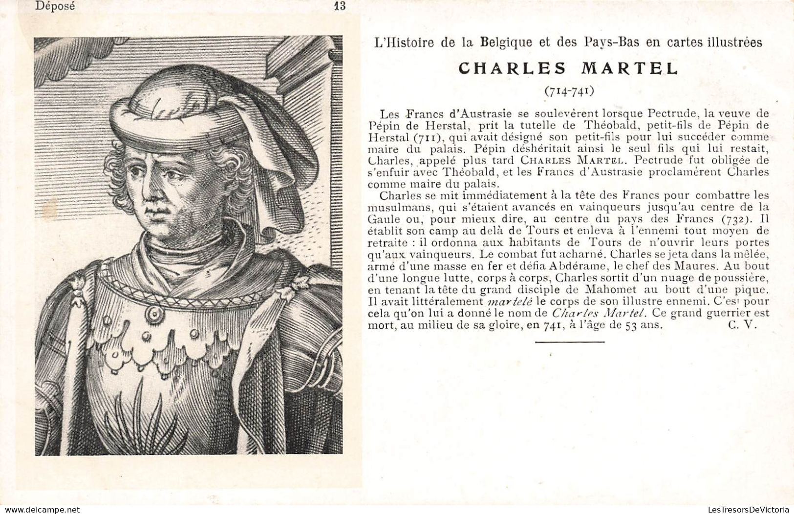 CELEBRITE - Personnage Historique - Charles Martel (714-741) - Carte Postale - Personaggi Storici