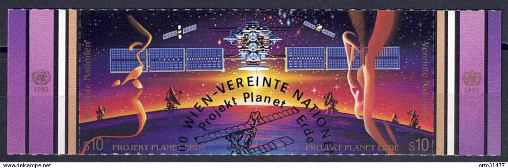 UNO Wien 1992 - Int. Weltraumjahr, Nr. 133 - 134 Zd., Gestempelt / Used - Oblitérés