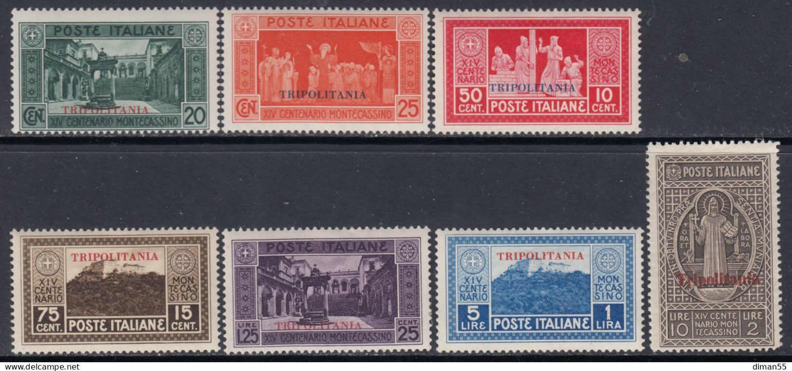 Italia Tripolitania - N. 54-60  Cat. 140 EURO - Gomma Integra/Linguellati - MNH**/MH* - Tripolitania