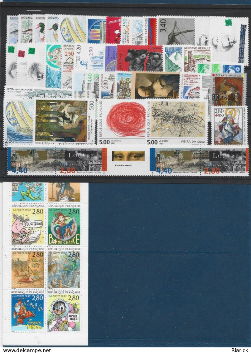 FRANCE ANNEE COMPLETE 1993 MNH Neuf ** - SAUF 2849/50 & Marianne - 1990-1999