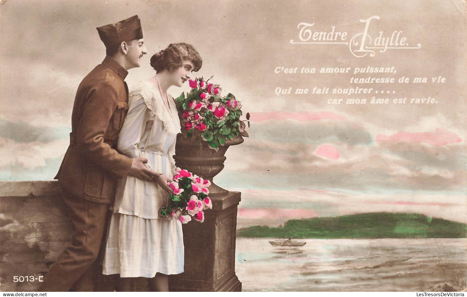 COUPLE - Tendre Idylle - C'est Ton Amour Puissant- Carte Postale Ancienne - Couples