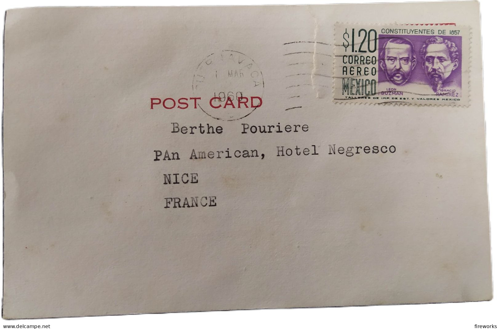 1960 AUTOGRAPHE SUR ENTIER POSTAL DE VIRGINIA W. SAFFORD - Writers