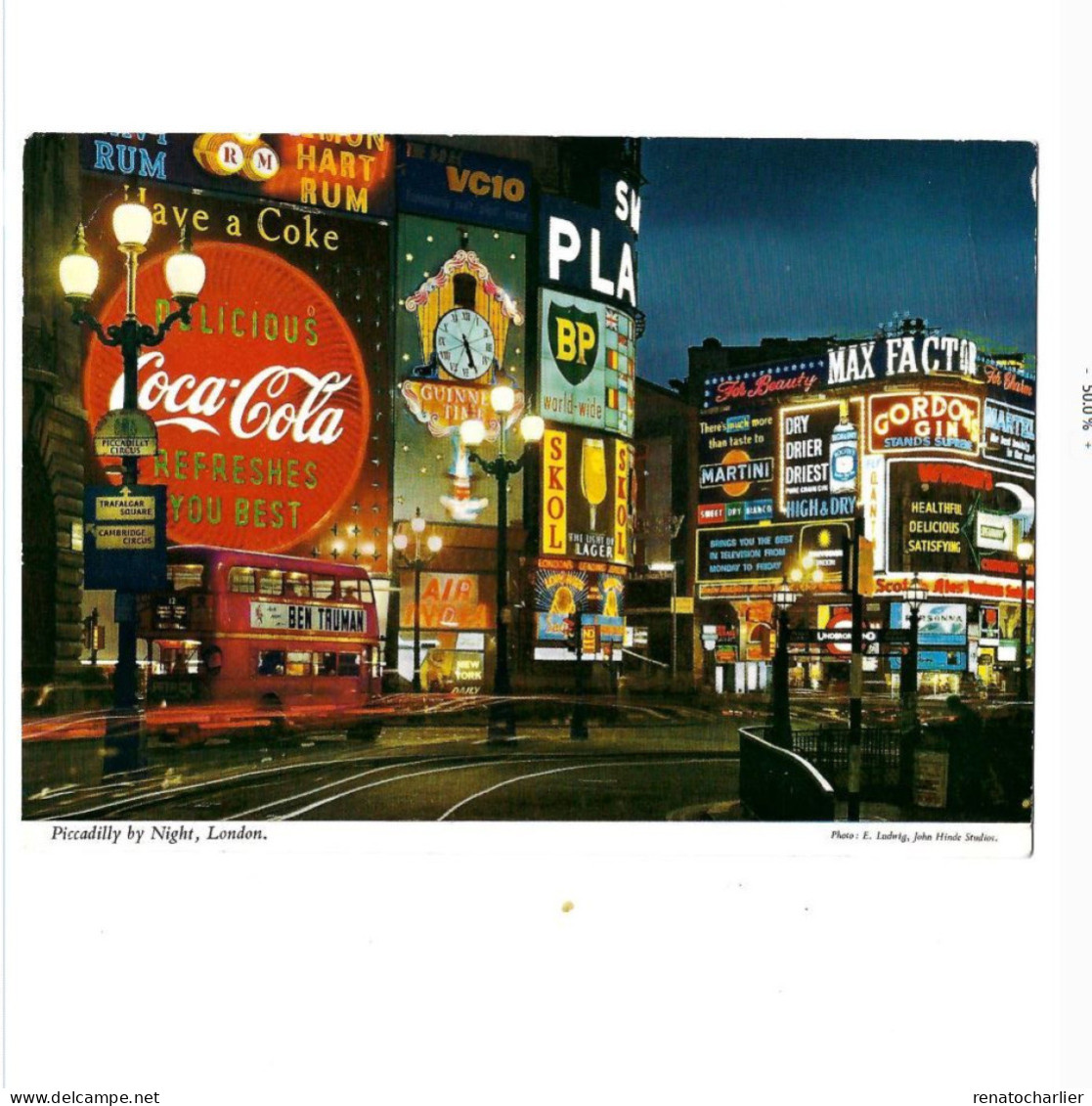 Piccadilly Circus.Publicité Coca-Cola.Expédié à La Bassée (Nord/France) - Piccadilly Circus