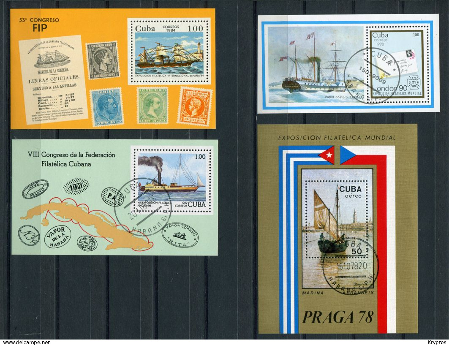 Cuba.  4 Blocks - "Ships". All USED - Blocs-feuillets