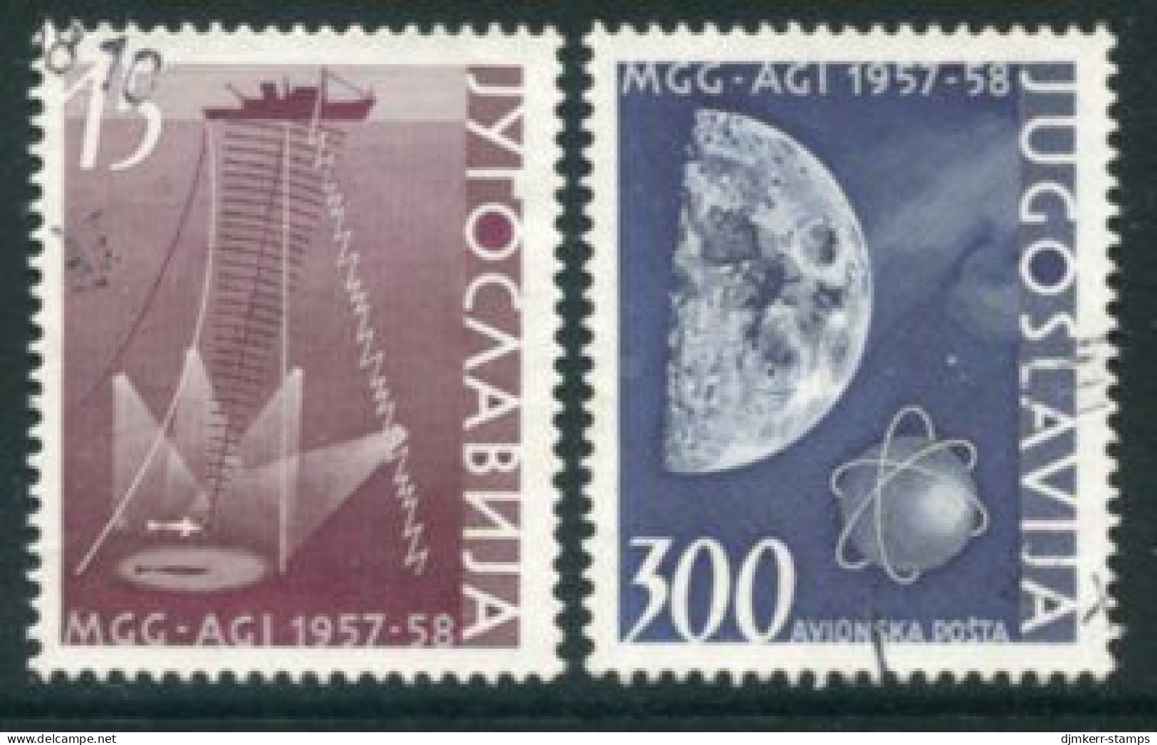 YUGOSLAVIA 1958 International Geophysichal Year Used.  Michel 868-69 - Usati