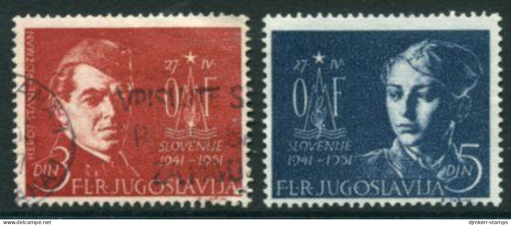 YUGOSLAVIA 1951 Resistance In Slovenia  Used.  Michel 641-42 - Gebraucht