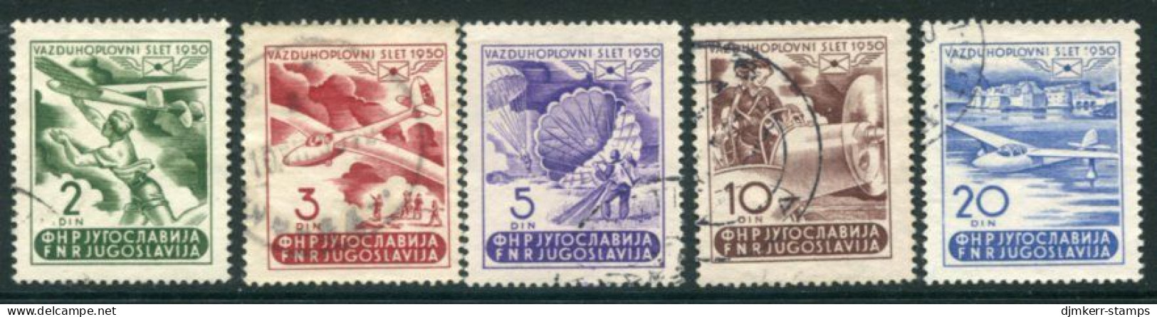 YUGOSLAVIA 1950 Aeronautical Exhibition, Used. .  Michel 611-14 - Usados