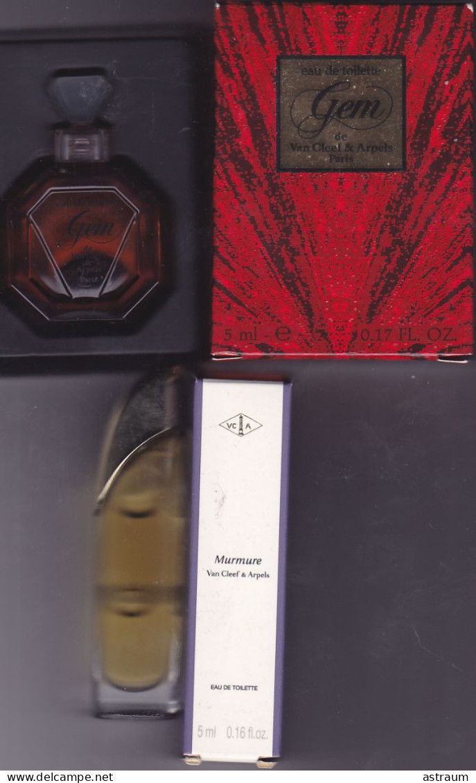 Lot 2 Miniature Vintage Parfum - Van Cleef & Arpels - Gem & Murmure - Pleine Avec Boite 2 X 5ml - Miniaturas Hombre (sin Caja)