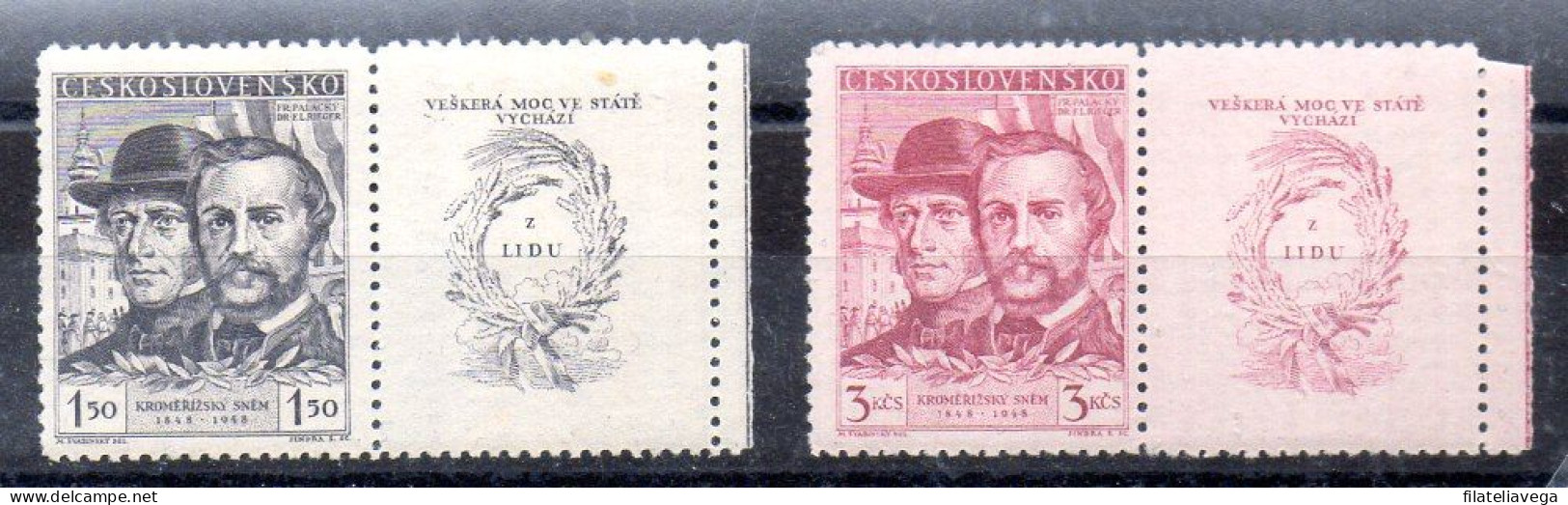 Checoslovaquia Series Nº Michel 544Zf/545Zf ** - Unused Stamps