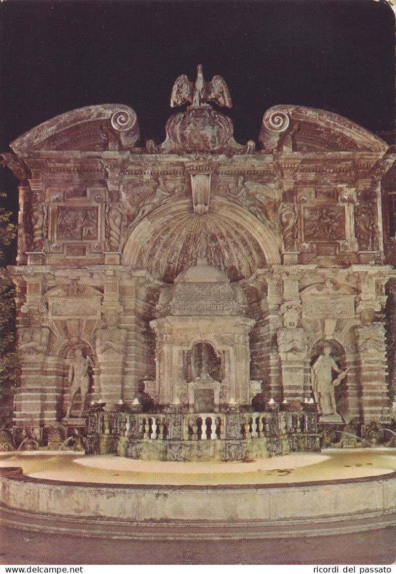 Cartolina Tivoli ( Roma ) - Villa D'este - Fontana Dell'organo - Notturno - Tivoli