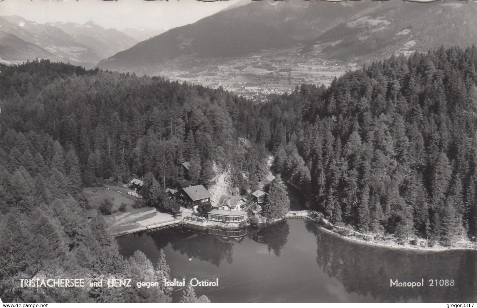 E4459) Tristachersee Und LIENZ Gegen Iseltal - Osttirol - S/W FOTO AK - Gebäude - Lienz