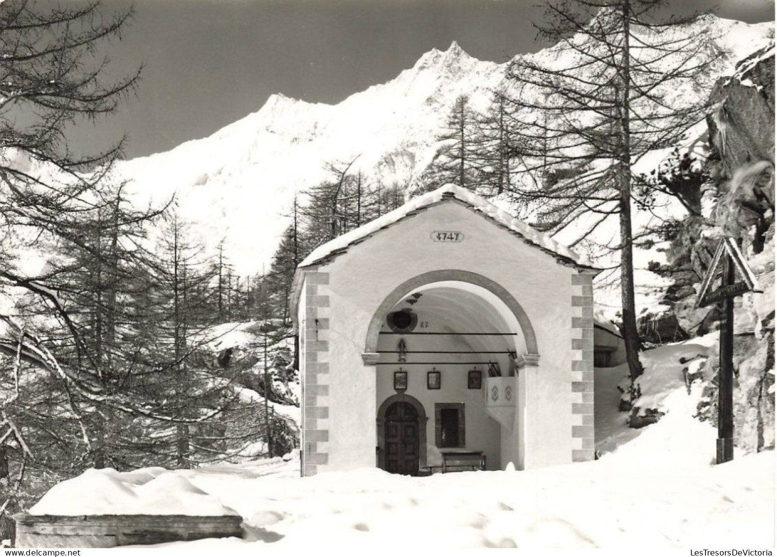 SUISSE - Saas Fee - Kapelle Zur Hohen Stiege Mit Täschhon - Carte Postale Ancienne - Sonstige & Ohne Zuordnung