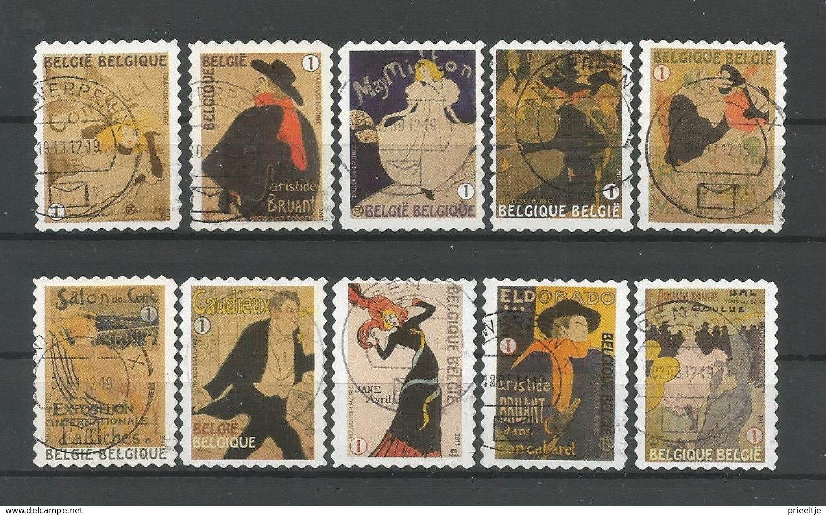 Belgie 2011 Toulouse-Lautrec OCB 4145/4154  (0) - Usados