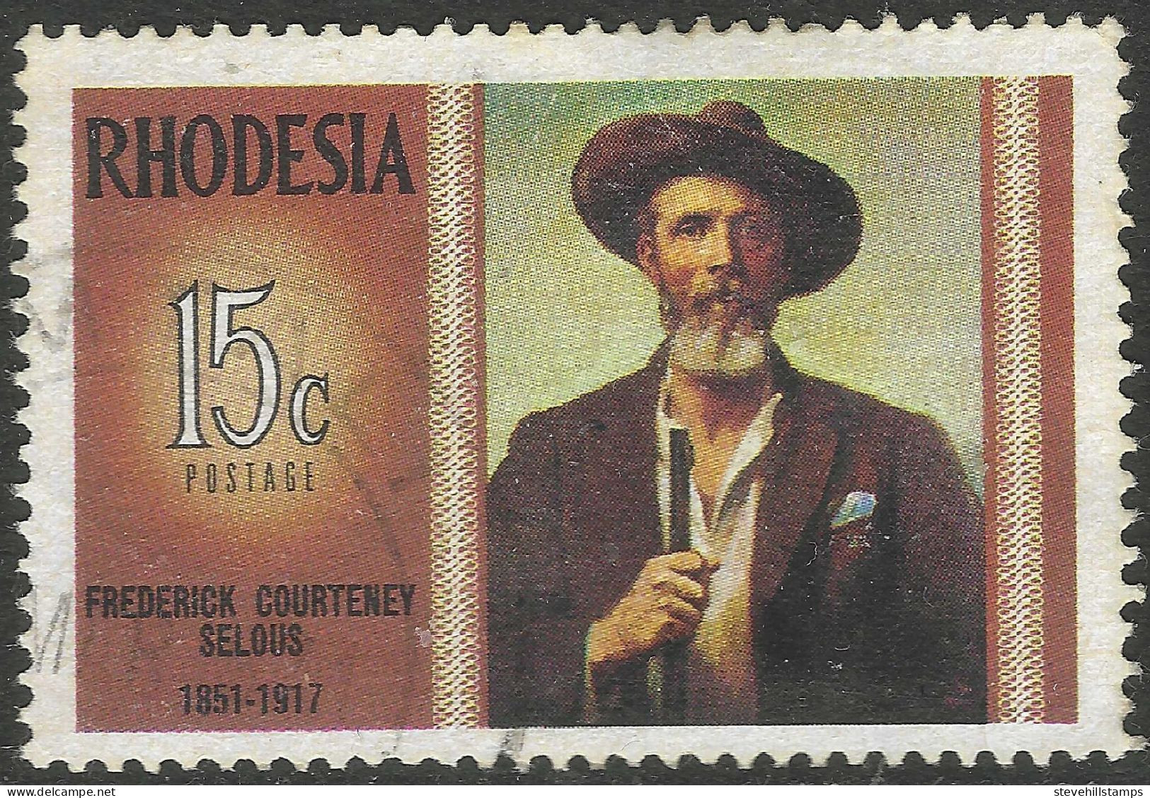 Rhodesia. 1971 Famous Rhodesians (5th Issue). Fredrick Courteney Selous. 15c Used SG 458 - Rhodesia (1964-1980)