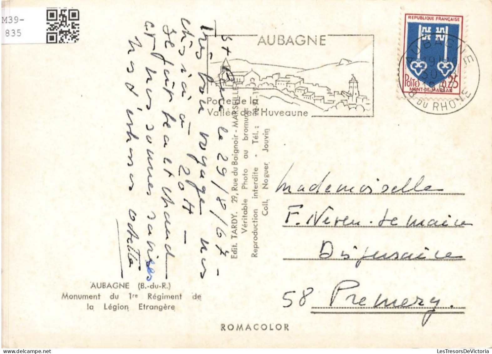 FRANCE - Aubagne - Monument Du 1er Régiment De La Légion Etrangère - Carte Postale Ancienne - Aubagne