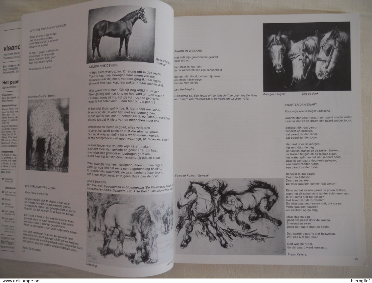 Het Paard In Literatuur En Beeldende Kunst - Samenstelling Willy Otte - Themanr 187 Tijdschrift VLAANDEREN Equus Cheval - Geschiedenis
