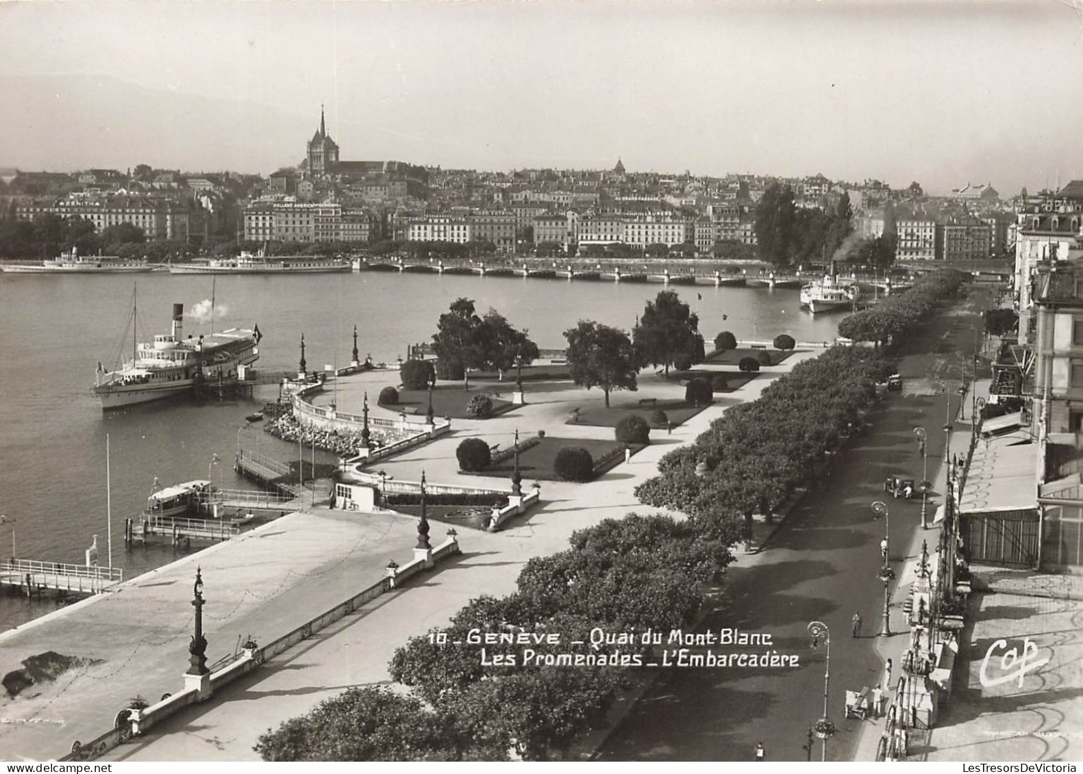 SUISSE - Genève - Quai Du Mont Blanc - Les Promenades Et L'embarcadère  - Carte Postale Ancienne - Genève