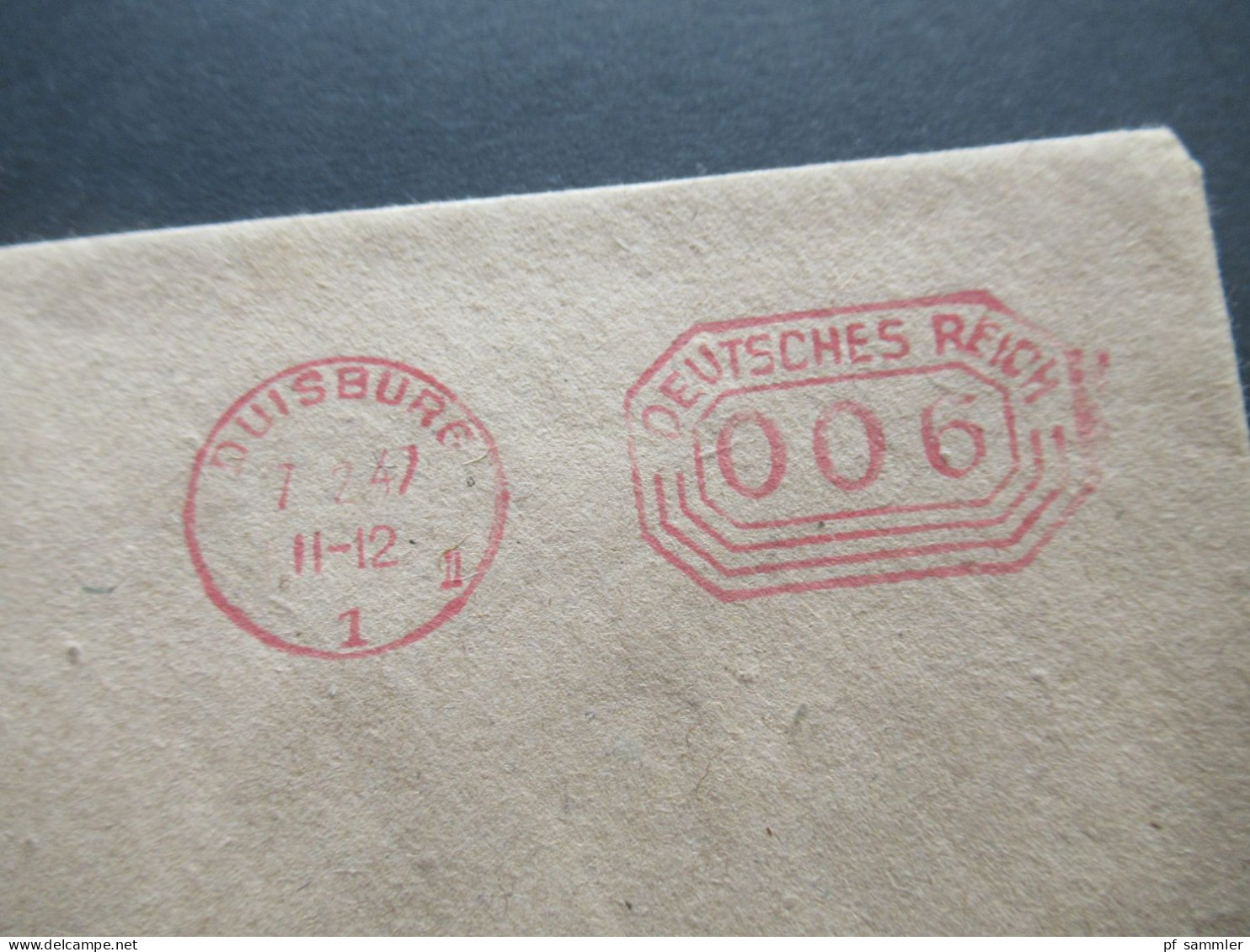 Alliierte Besetzung 1927 Freistempel Alter FS Des Deutschen Reich Duisburg Erich Grost Briefmarkenhandlung - Covers & Documents