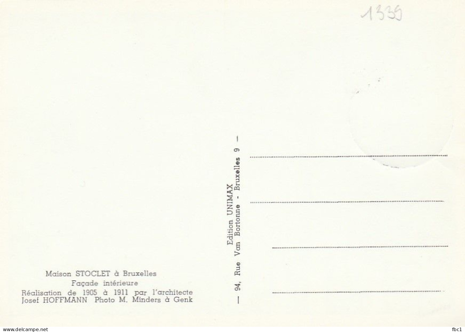 Carte Maximum - Belgique - 1965 - Architecte Josef Hoffmann (N°1339) - 1961-1970