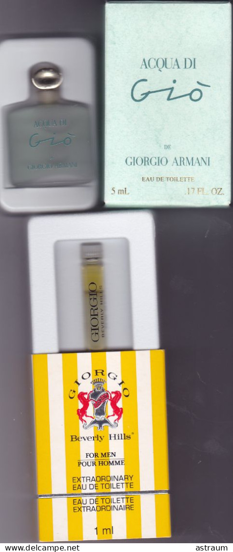 Lot 2 Miniature Vintage Parfum - Armani - EDT - Pleine Avec Boite - Description Ci Dessous - Miniatures Men's Fragrances (in Box)