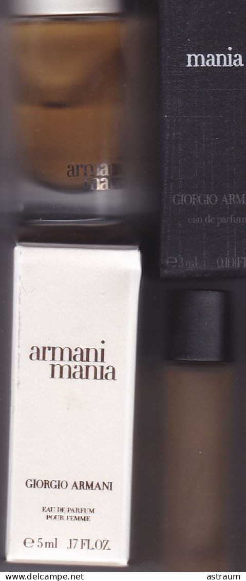 Lot 2 Miniature Vintage Parfum - Armani - EDP - Mania Pleine Avec Boite 3 & 5 Ml - Miniaturas Hombre (en Caja)