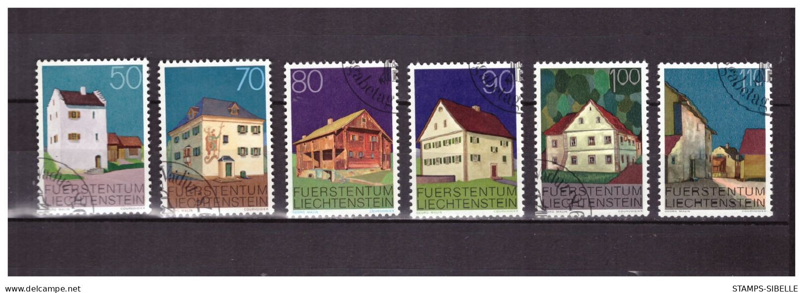 LIECHTENSTEIN   . N °  633 /  638  .  SERIE   BATIMENTS      OBLITEREE  .  SUPERBE . - Used Stamps