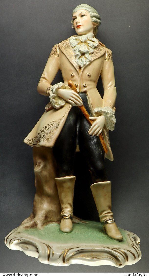 BERTOLOTTI BAROQUE-STYLED FIGURE. 2 Small Chips Noted. Signed V.B. 605 Italy. - Other & Unclassified