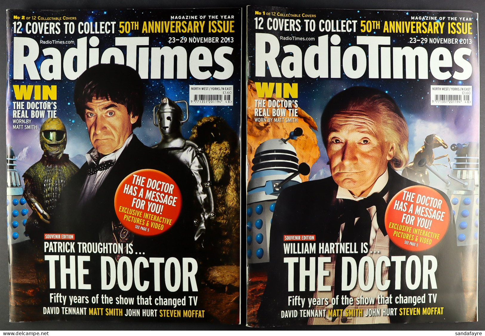 DR WHO  - RADIO TIMES COVERS COLLECTION. The Complete Set Of 12 Covers For The 50th Anniversary (2013). Also Includes Th - Autres & Non Classés