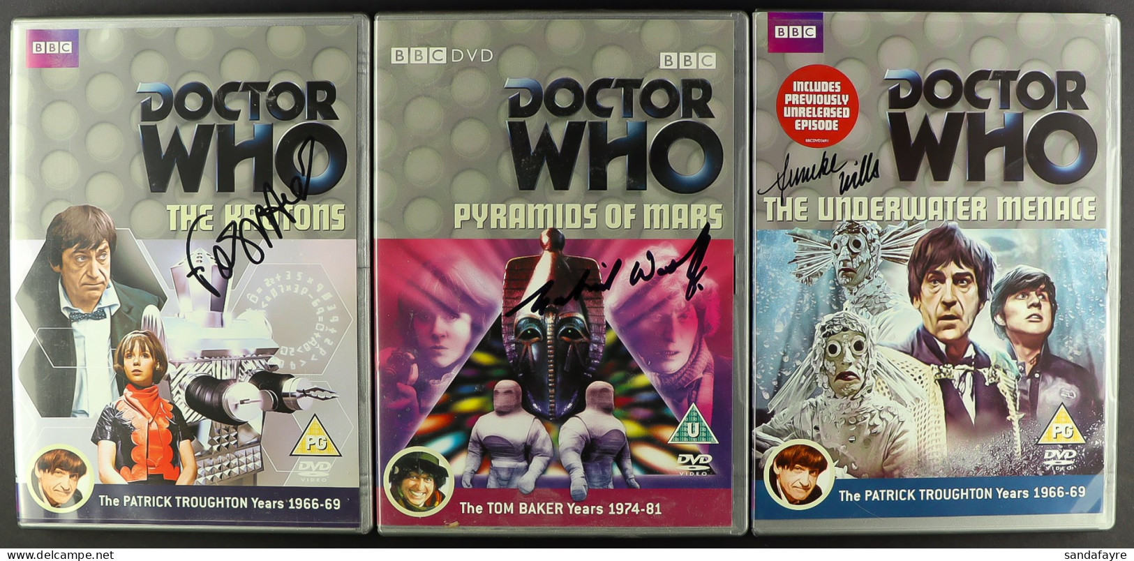 DR WHO - DVD COLLECTION INCLUDING SIGNED. Comprising Of William Hartnell X9, Patrick Troughton X11, Jon Pertwee X8, Tom  - Other & Unclassified