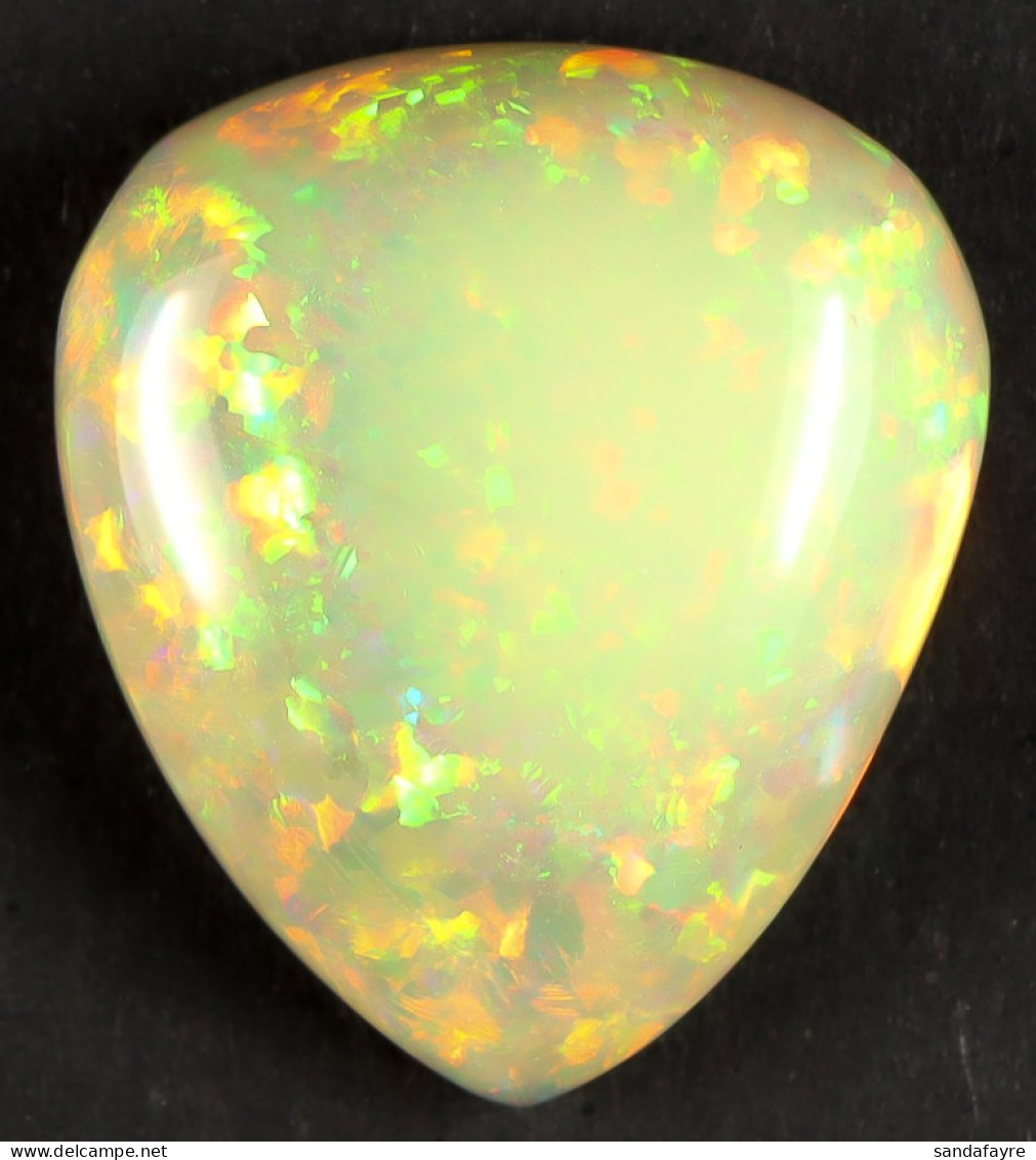 GEMSTONE 28ct ETHIOPIAN OPAL. Pear Shape With An Opaque White Dominance And Splashes Filling The Body. Measures 25.84 X  - Other & Unclassified