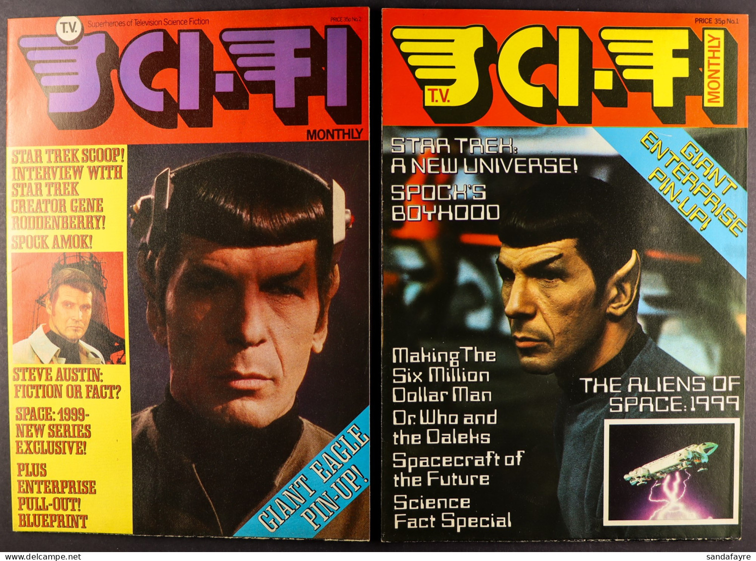 MAGAZINES - SI-FI MONTHLY Poster Magazines (1-8). - Andere & Zonder Classificatie