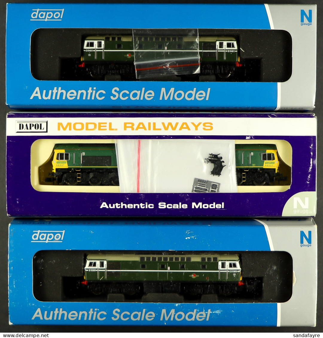 N GAUGE DAPOL ENGINES. Includes A Class 27, D5401 (boxed, Working), Class 27, D5369 (boxed, Dummy), Class 66 Freightline - Andere & Zonder Classificatie