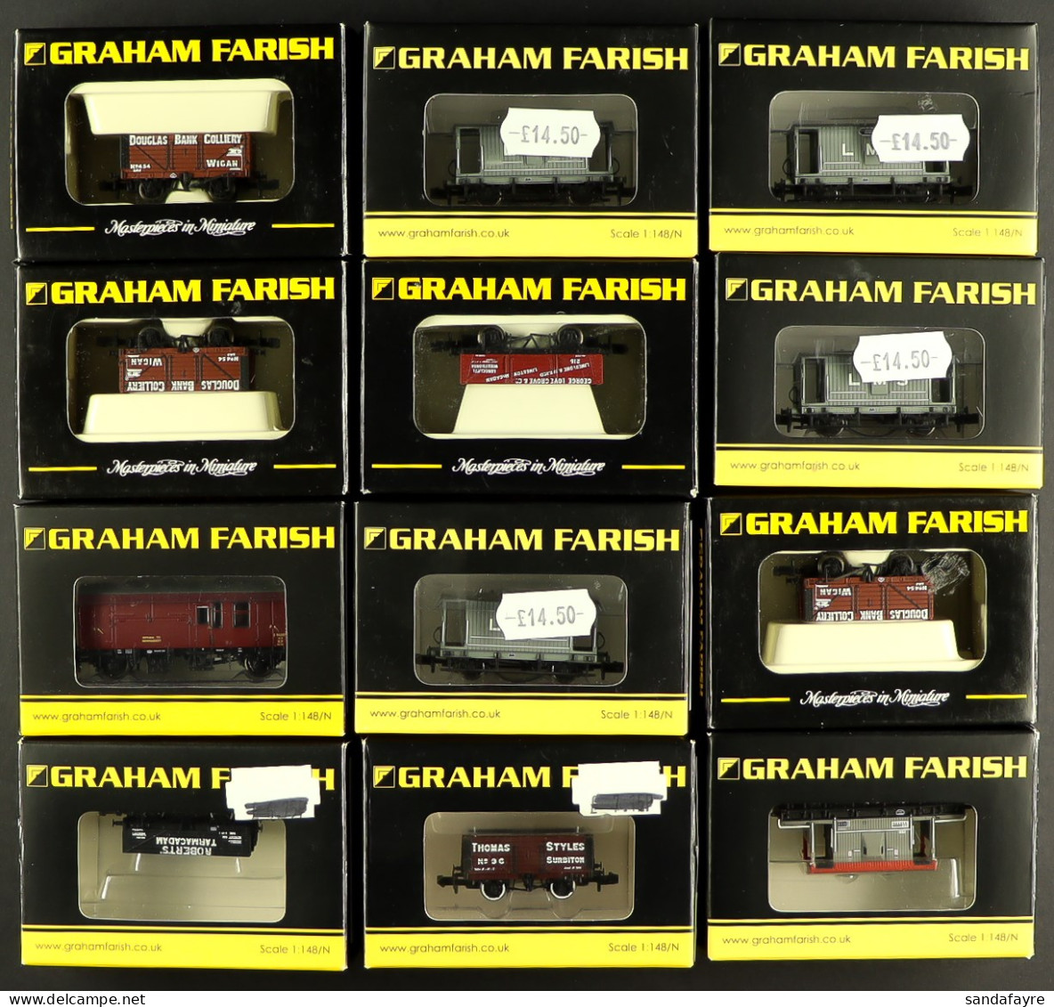 N GAUGE GRAHAM FARISH BY BACHMANN COACHES AND ROLLING STOCK. Includes 901B Royal Mail, 845 Stainer Vestible X2, 235 Wago - Other & Unclassified