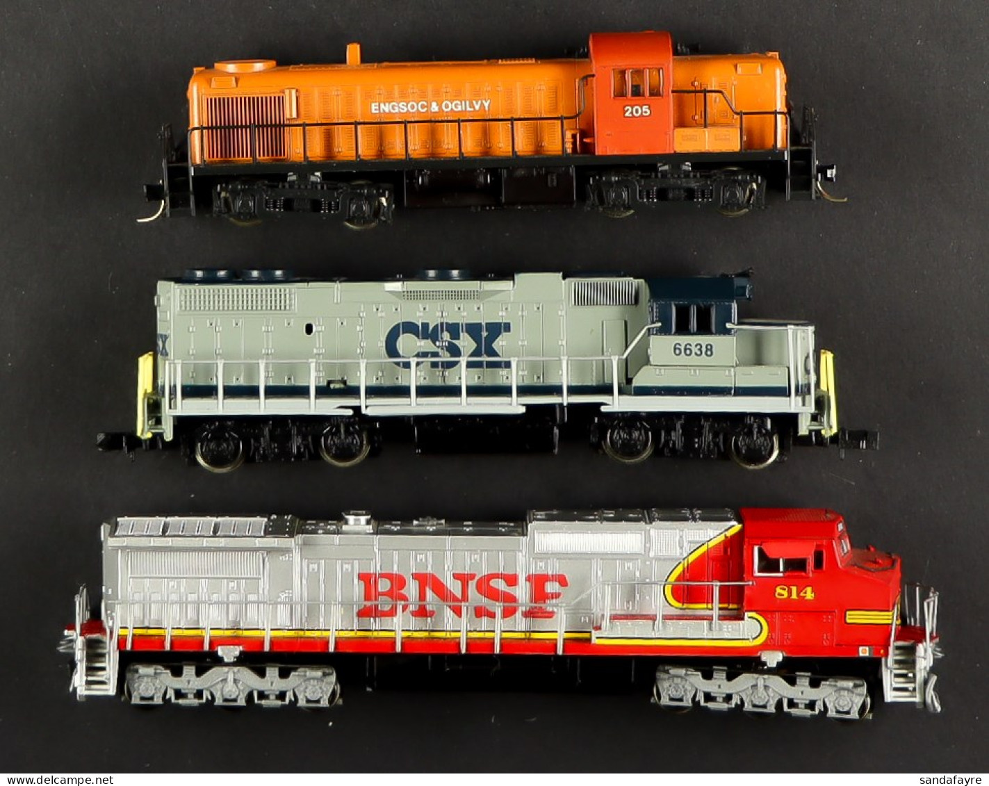 N GAUGE LOCOMOTIVE TRAINS. Comprises Of Spectrum 86075 GE Dash 8-40CW Diesel BNSF #814; Life Like 7842 GP-38 Loco CSX 66 - Other & Unclassified