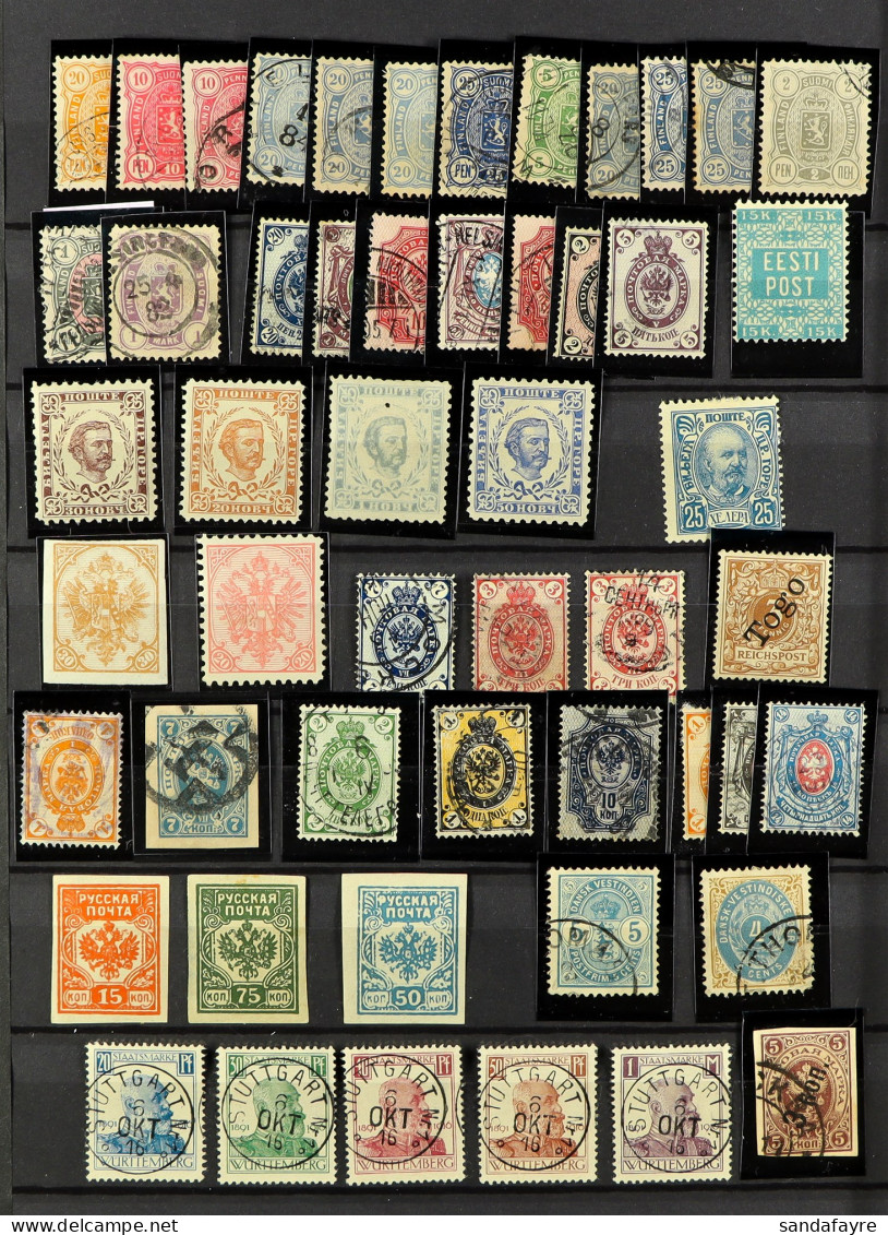 SMALL CARTON Of World Wide Mint & Used Stamps In A Old Auction Lot Box. Note European Country Ranges On Loose Stock Book - Other & Unclassified