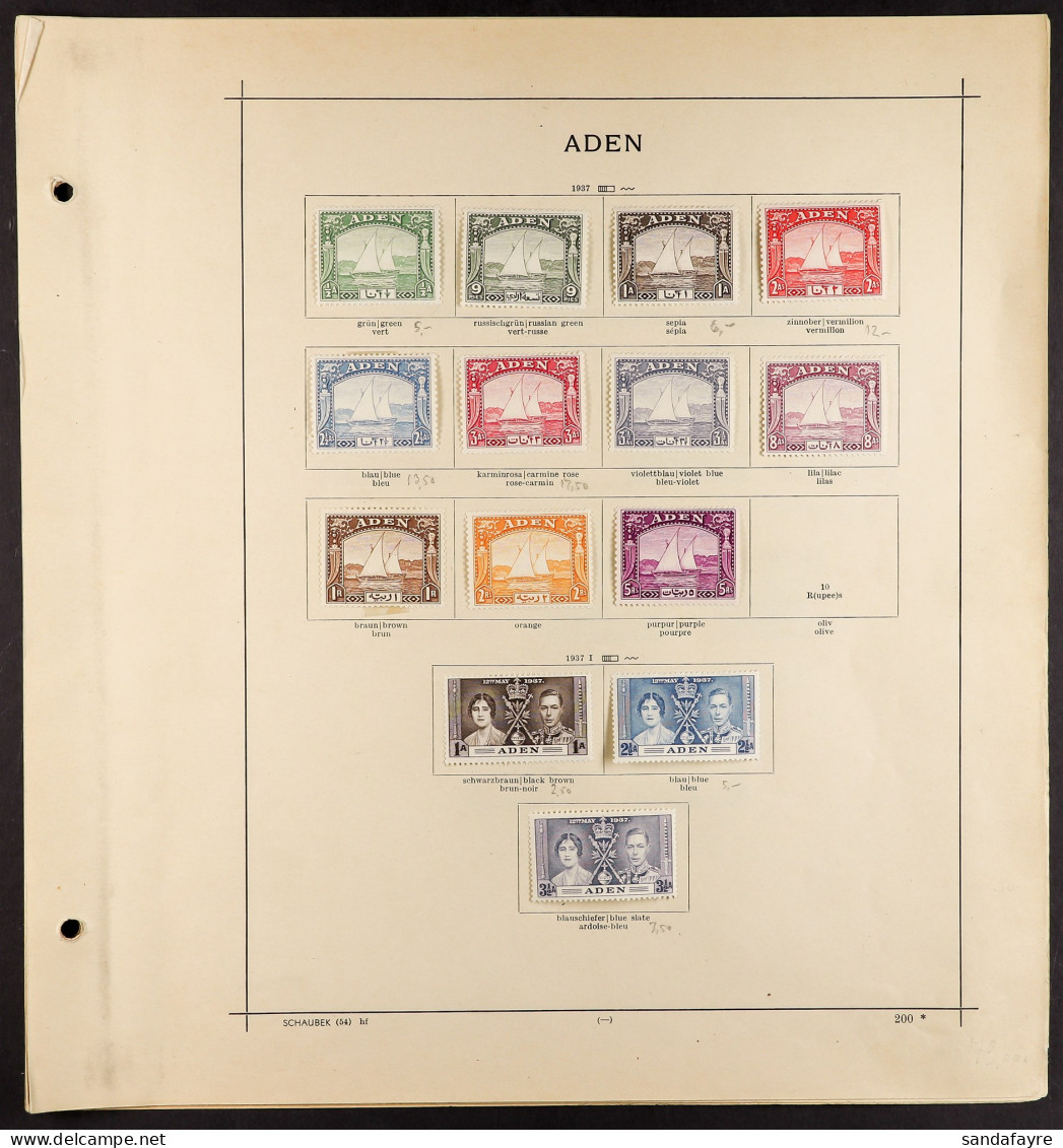 1937 - 1948 COLLECTION Of Chiefly Mint Stamps, Note 1937 Dhows Set To 5r, 1949 10r Wedding, Etc, Incl States (48 Stamps) - Aden (1854-1963)