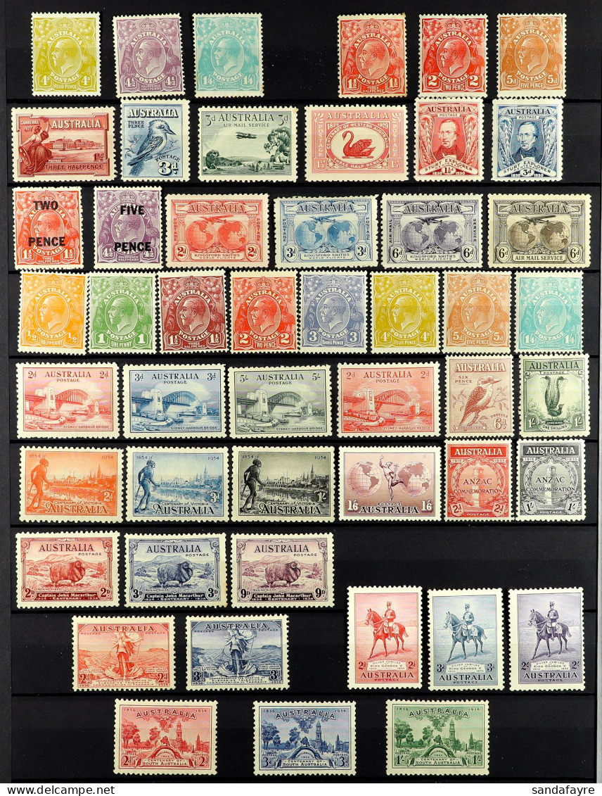 1913 - 1936 MINT COLLECTION Of 90+ Stamps On Protective Pages, Near - Complete For The Commemorative Issues, Note 1913 K - Andere & Zonder Classificatie