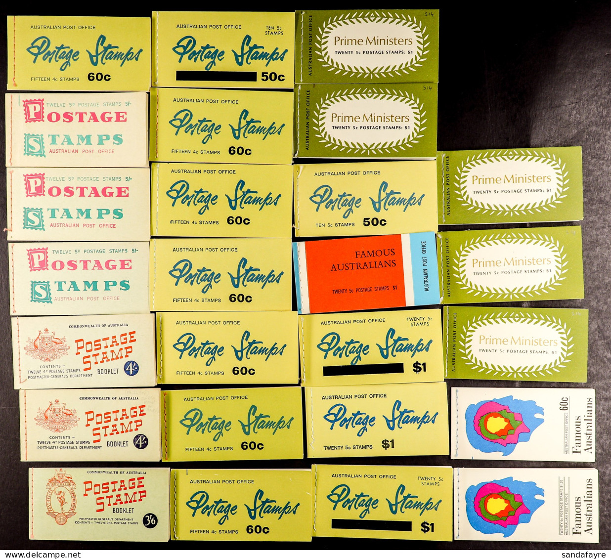 BOOKLETS 1956-70 3s6d SB 32, 4s SB 33 And 34, 5s SB 36, 36a, 37a, 38 (imprints DG9, DV8, DV9), 1966 60c SB 39 (imprints  - Otros & Sin Clasificación