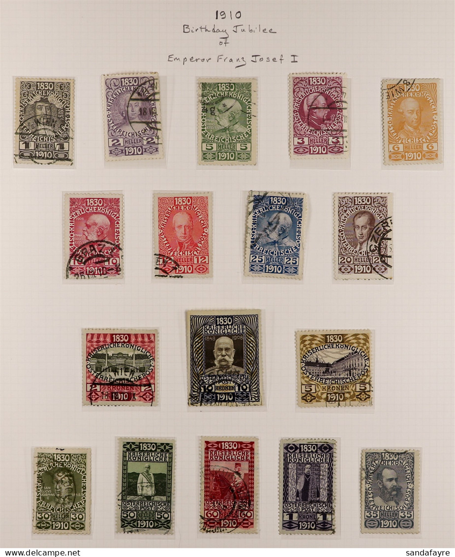 1910 80th Birthday Of Franz Josef Complete Set, Michel 161/77 (SG 223/39), Very Fine Used, Cat â‚¬1100 (17 Stamps) - Other & Unclassified