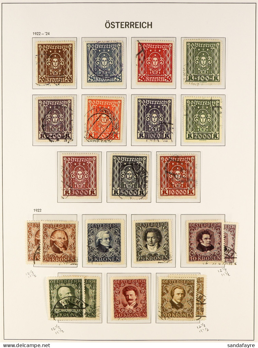 1918 - 1937 FINE USED COLLECTION, CAT â‚¬3500+ Of Complete Postage & Postage Due Sets In Hingeless Davo Austria Album (w - Andere & Zonder Classificatie
