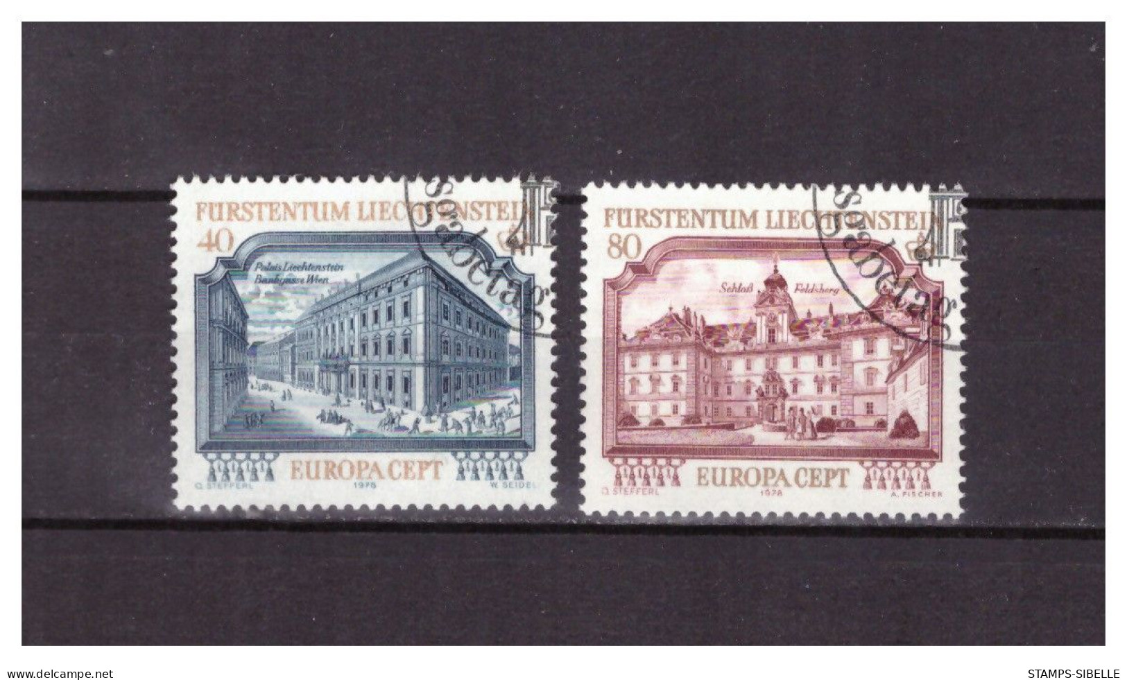 LIECHTENSTEIN   . N °  639 /  640  .   PAIRE    EUROPA      OBLITEREE  .  SUPERBE . - Oblitérés