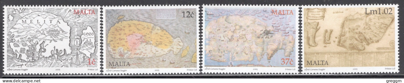 Malta 2005 Set Of Stamps To Celebrate Historical Maps Of Malta In Unmounted Mint - Malte