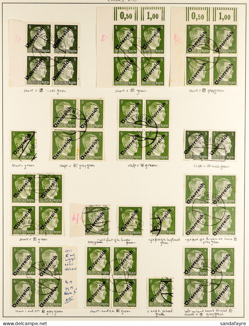 1945-46 SPECIALISED COLLECTION Of The 1945 Overprinted Stamps Includes Fancy Cancels, Varieties That Include 6pf & 12pf  - Autres & Non Classés