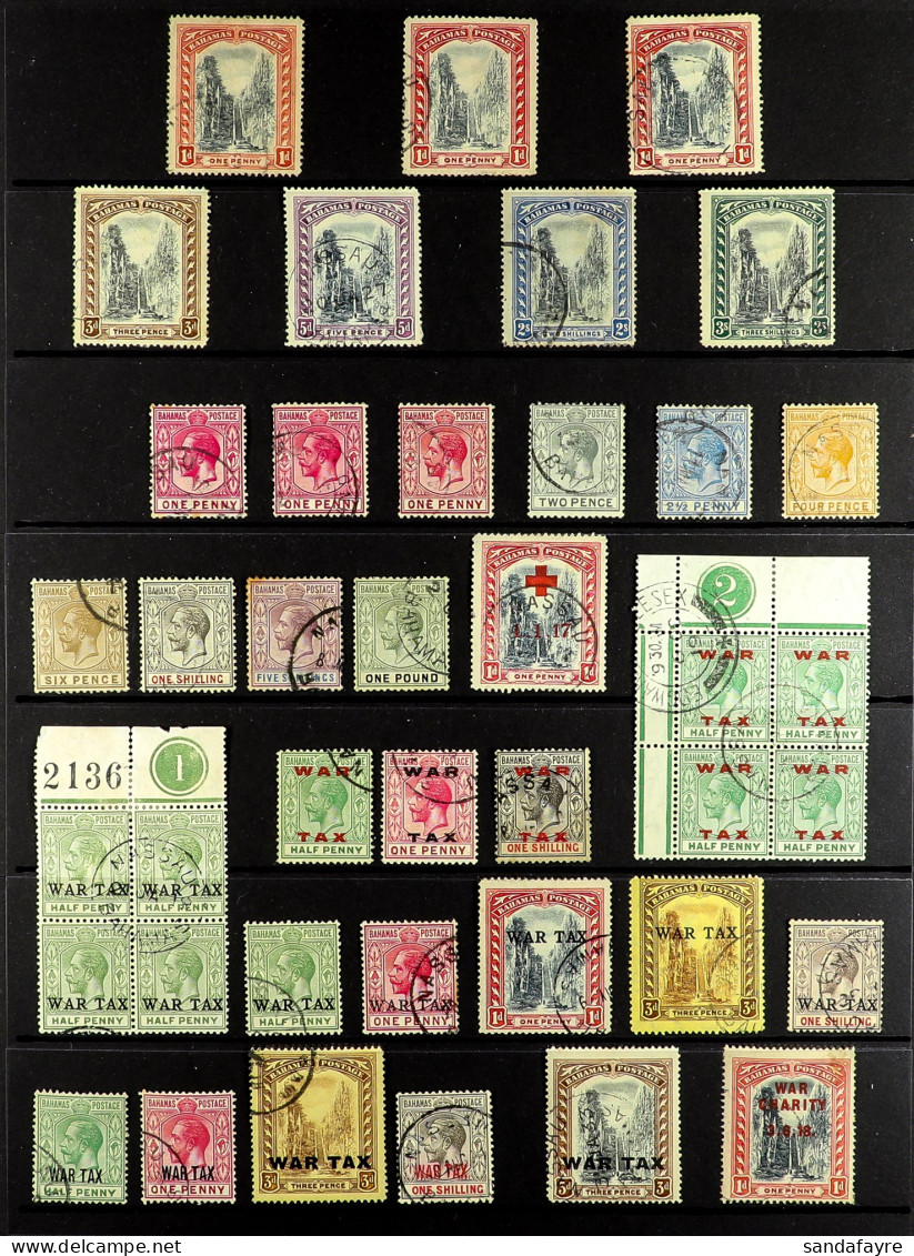 1911 - 1937 USED STAMPS & COVERS On Protective Pages, Note 1911-19 Staircase Set, 1912-19 MCA Wmk Definitive Set (Â½d On - Other & Unclassified